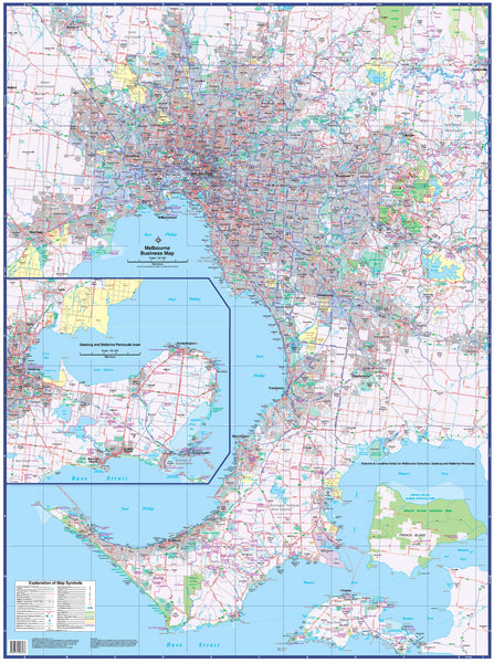 Melbourne Business 365 Map UBD 1480 x 1980mm Laminated Wall Map