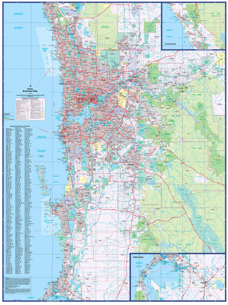 NEW 2022 - Perth Business 665 Map UBD 1020 x 1360mm Laminated Wall Map