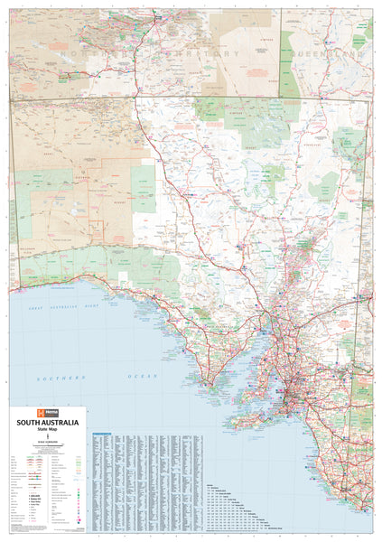 South Australia Hema 700 x 1000mm Laminated Wall Map