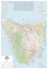 Tasmania Hema 1000 x 1430mm Supermap Laminated Wall Map with Free Map Dots