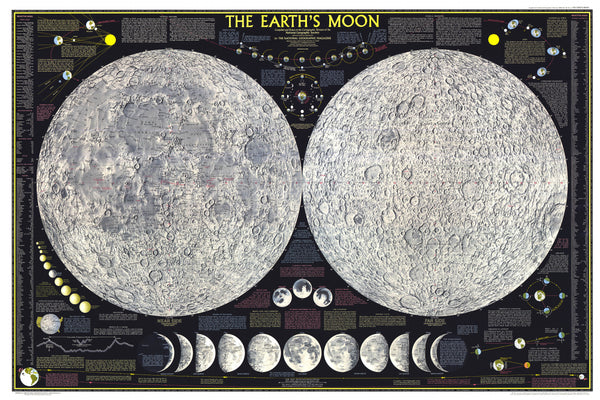 Earth's Moon National Geographic 1080 x 724mm Wall Map