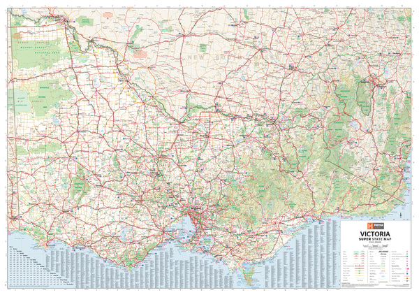 Victoria Hema 1430 x 1000mm Supermap Laminated Wall Map with Free Map Dots