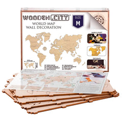 World Map Wooden Puzzle 3D Medium 570 x 380mm