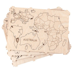 World Map Wooden Puzzle 3D Medium 570 x 380mm