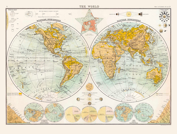 Historic Map of the World (1898) by Collins