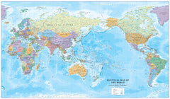 World Political Supermap 1440 x 840mm (Pacific Centred) Cosmographics 2024