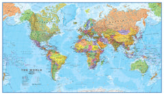 World 1:20 million 2000 x 1200mm Wall Map with FREE Map Dots 2024