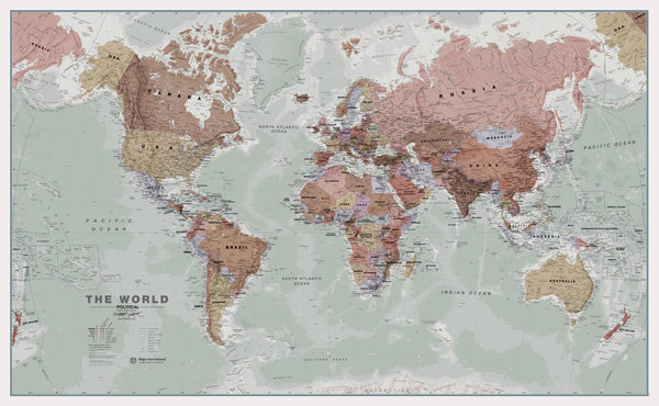 Executive World Maps International 2024 1360 x 840mm Wall Map