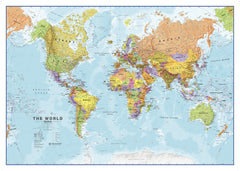 World 1:20 million 2000 x 1200mm Wall Map with FREE Map Dots 2024