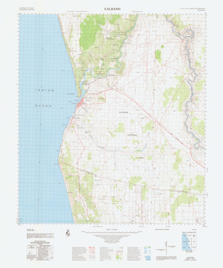 Buy 1742 Kalbarri 1:100k Topographic Map