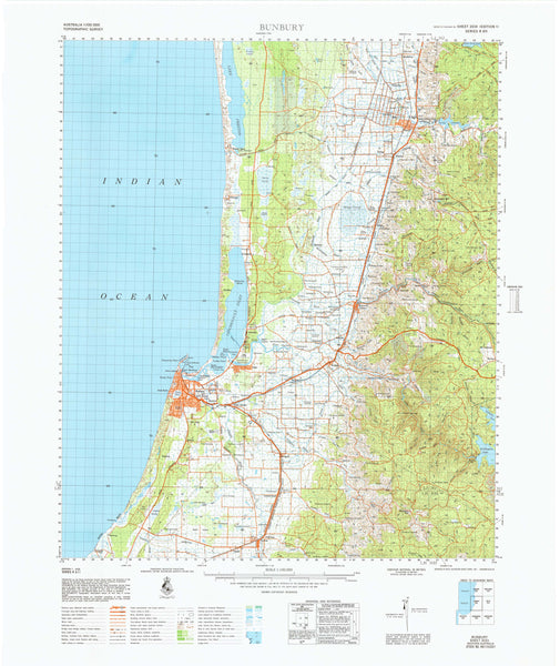 Buy 2031 Bunbury 1:100k Topographic Map