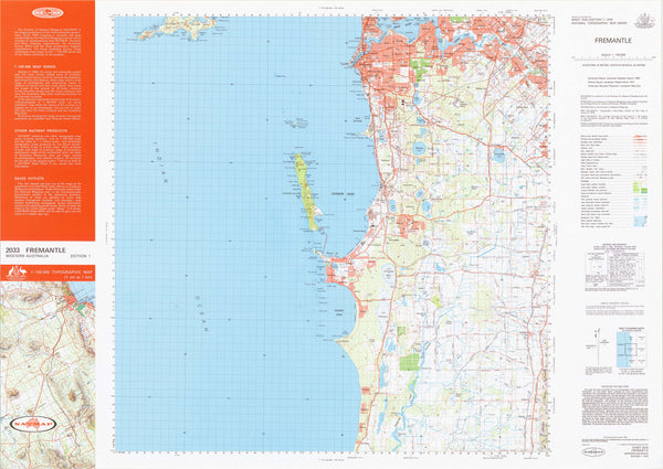 2033 Fremantle 1:100k Topographic Map