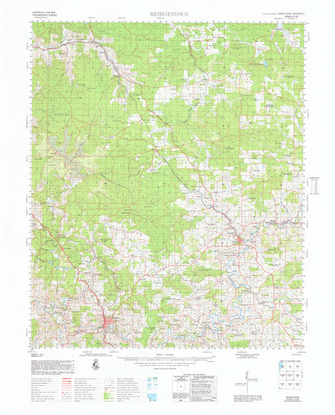 2130 Bridgetown 1:100k Topographic Map