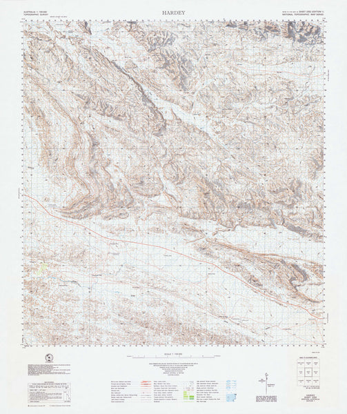 2252 Hardey 1:100k Topographic Map