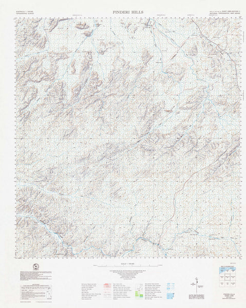 2255 Pinderi Hills 1:100k Topographic Map