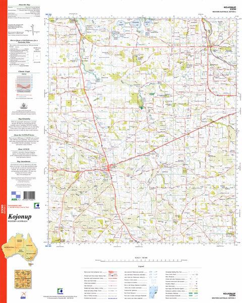 2330 Kojonup 1:100k Topographic Map