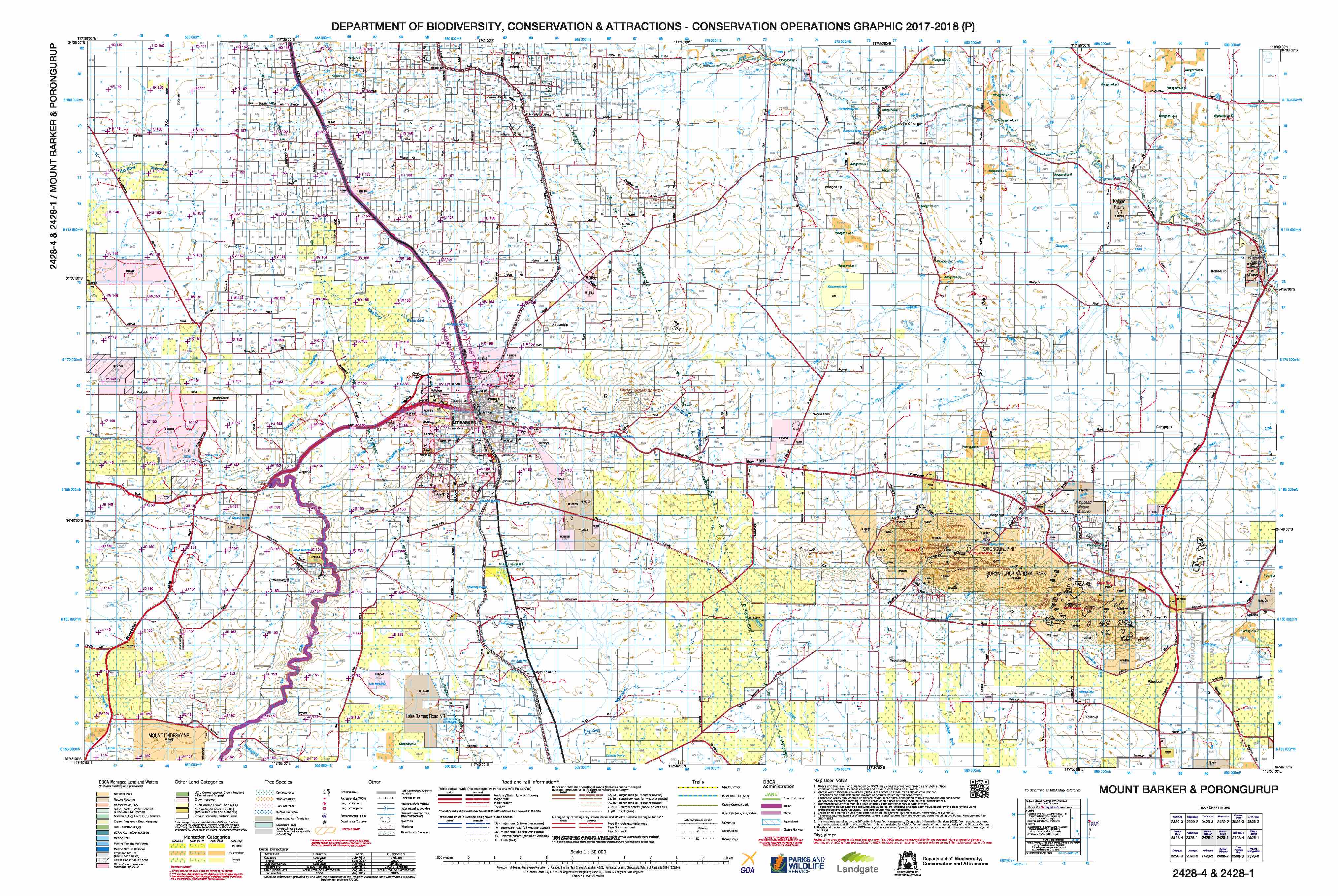 Mount Barker Porongurup 50k COG Topographic Map