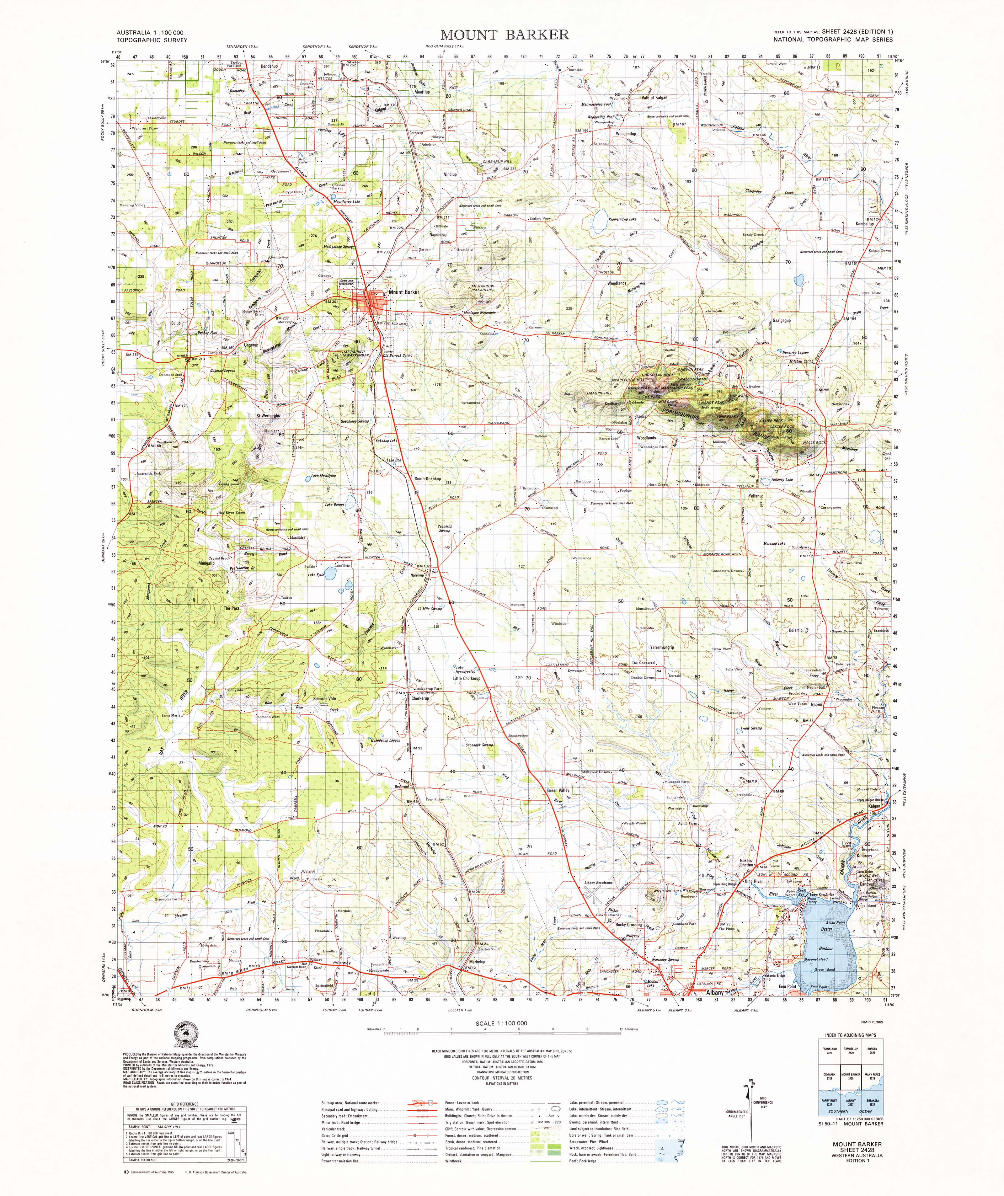 2428 Mount Barker 1 100k Topographic Map