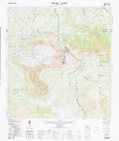 2452 Mount Lionel 1:100k Topographic Map