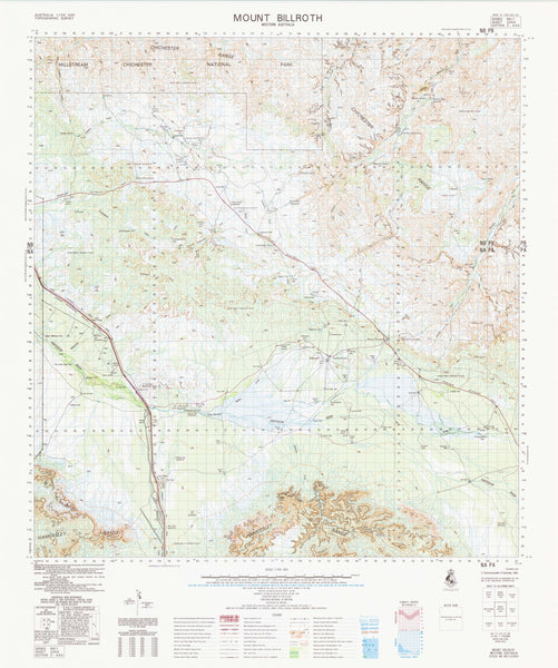 2454 Mount Billroth 1:100k Topographic Map