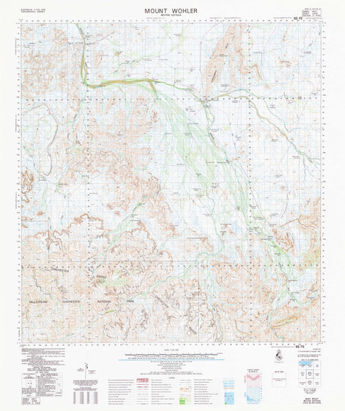 2455 Mount Wohler 1:100k Topographic Map