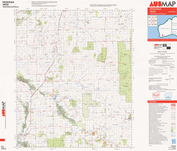 2632 Pederah 1:100k Topographic Map