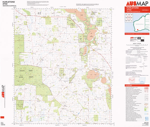 2732 Hurlstone 1:100k Topographic Map