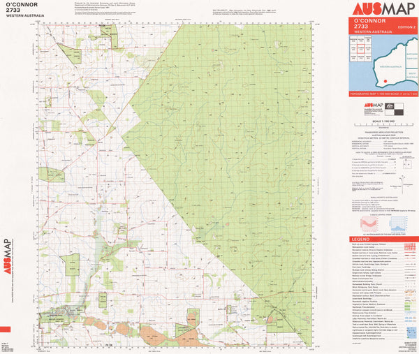 2733 O'Connor 1:100k Topographic Map