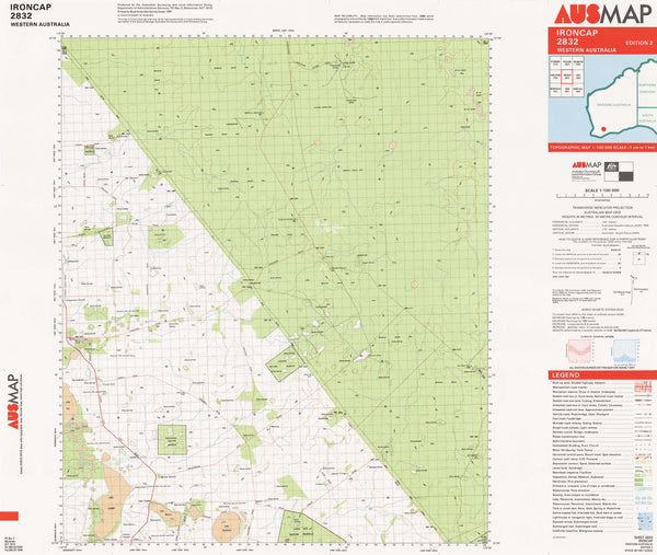 2832 Ironcap 1:100k Topographic Map