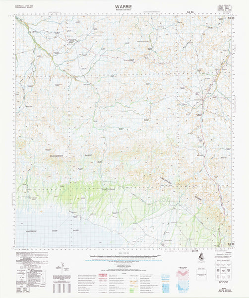 2853 Warrie 1:100k Topographic Map