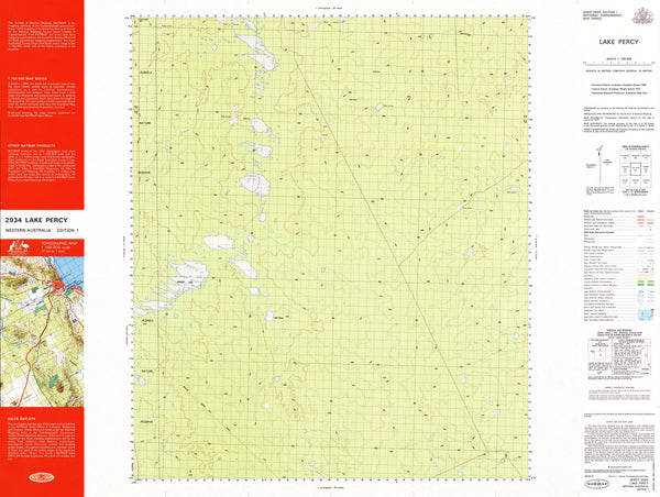 2934 Lake Percy 1:100k Topographic Map