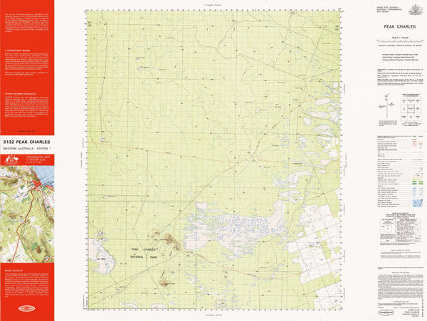 3132 Peak Charles 1:100k Topographic Map