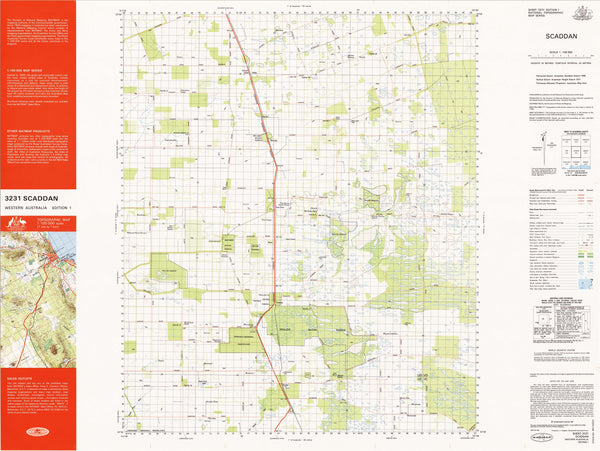 3231 Scaddan 1:100k Topographic Map