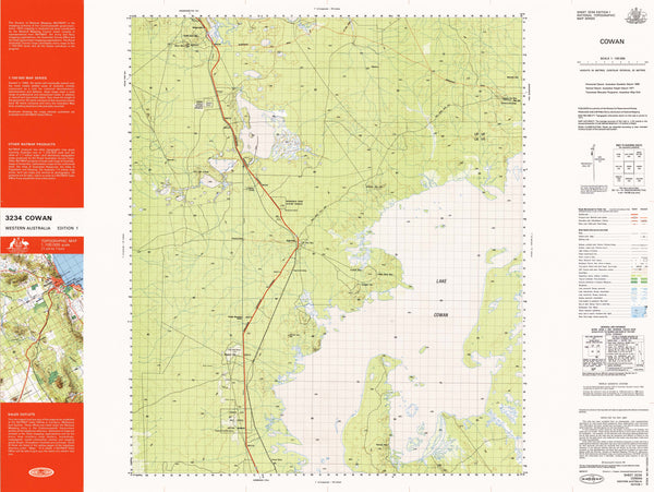 3234 Cowan 1:100k Topographic Map