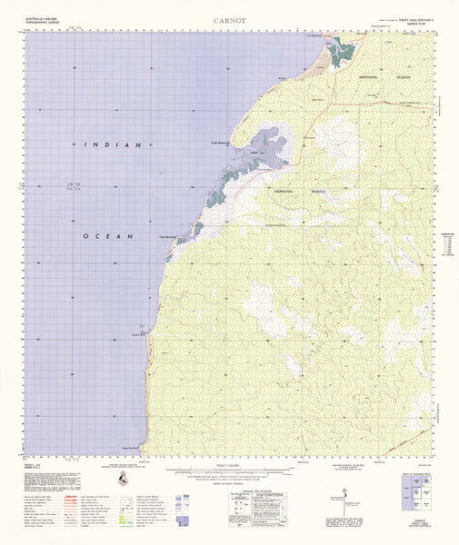 3363 Carnot 1:100k Topographic Map