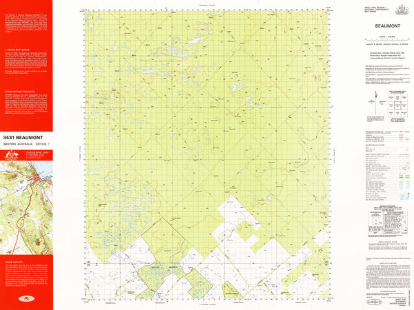 3431 Beaumont 1:100k Topographic Map