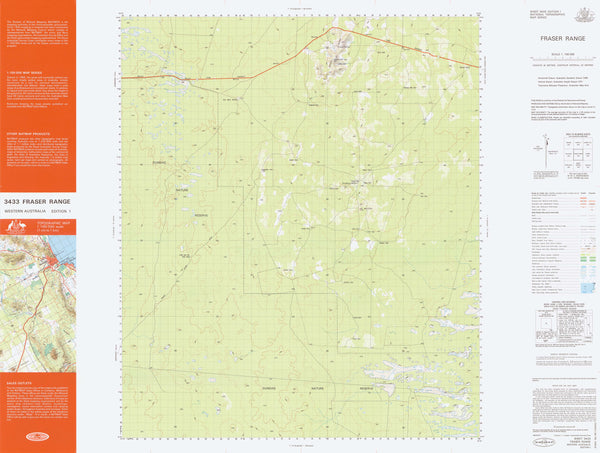 3433 Fraser Range 1:100k Topographic Map