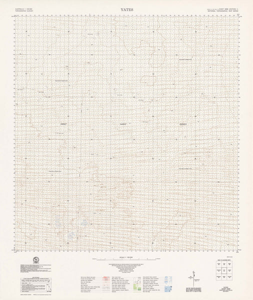 3459 Yates 1:100k Topographic Map