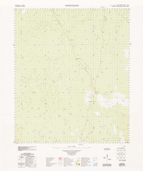 3634 Noondiana 1:100k Topographic Map