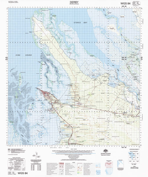 3663 Derby 1:100k Topographic Map