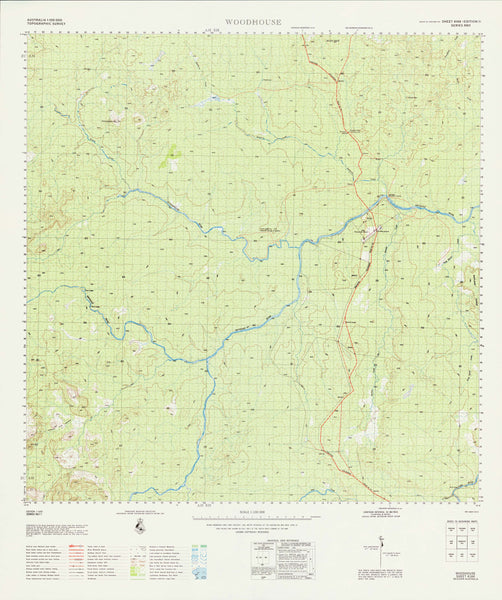 4166 Woodhouse 1:100k Topographic Map