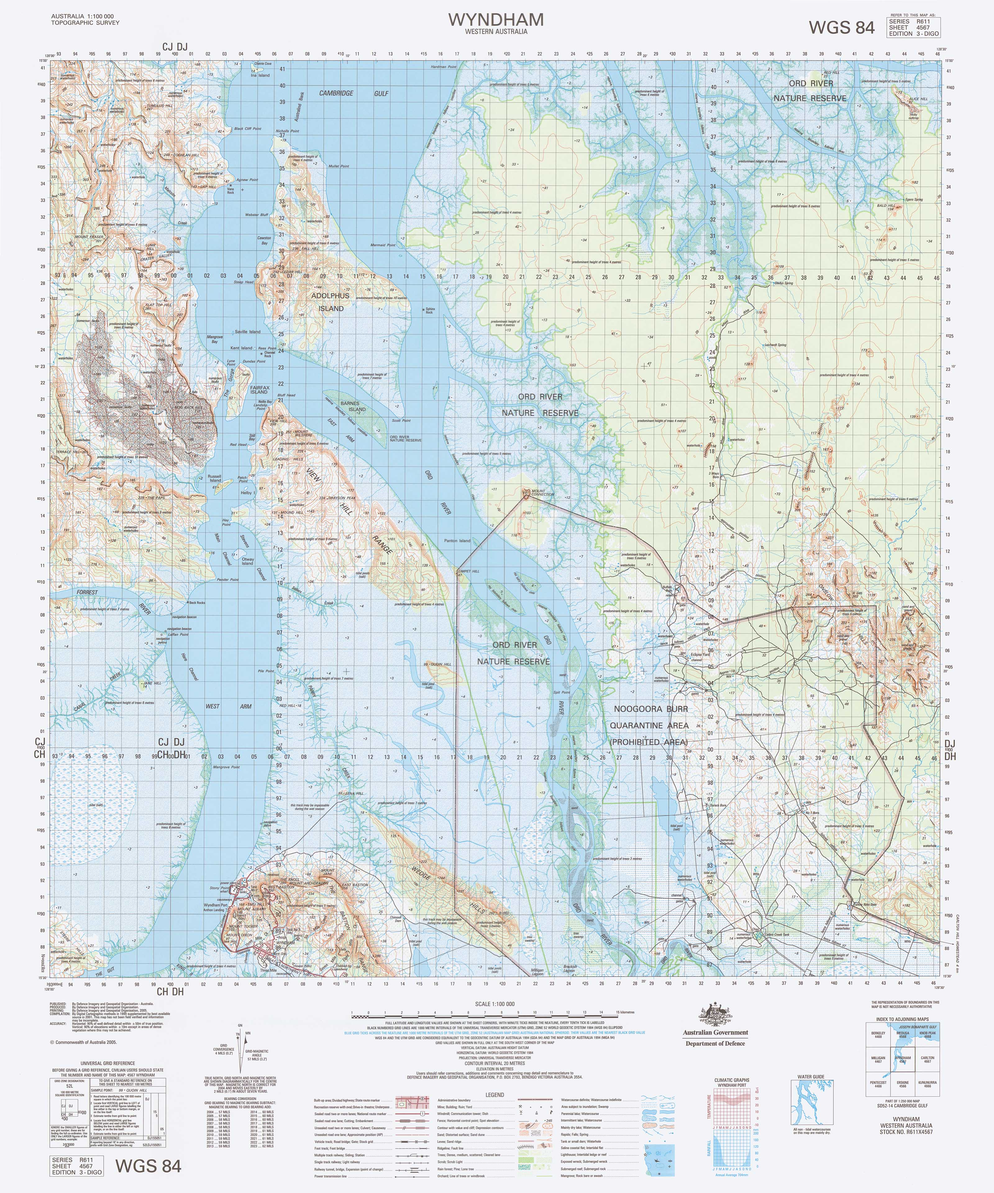 Buy 4567 Wyndham 1:100k Topographic Map