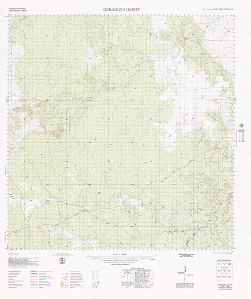 4963 Gregorys Depot 1:100k Topographic Map