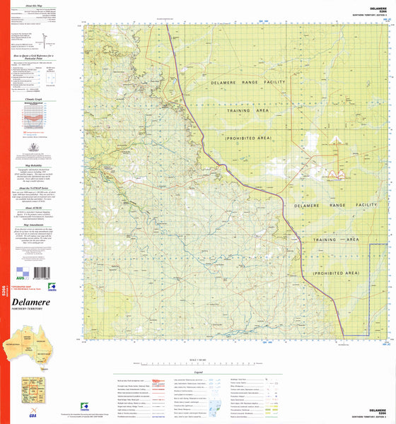 5266 Delamere 1:100k Topographic Map