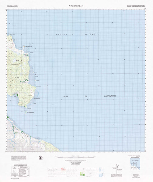 6366 Vanderlin 1:100k Topographic Map