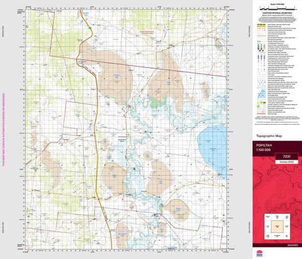 Popiltah 7231 Topographic Map 1:100k