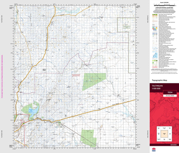 Taltingan 7234 Topographic Map 1:100k