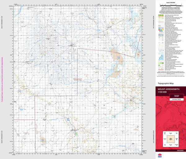 Mount Arrowsmith 7237 NSW 1:100k Topographic Map | Shop Mapworld