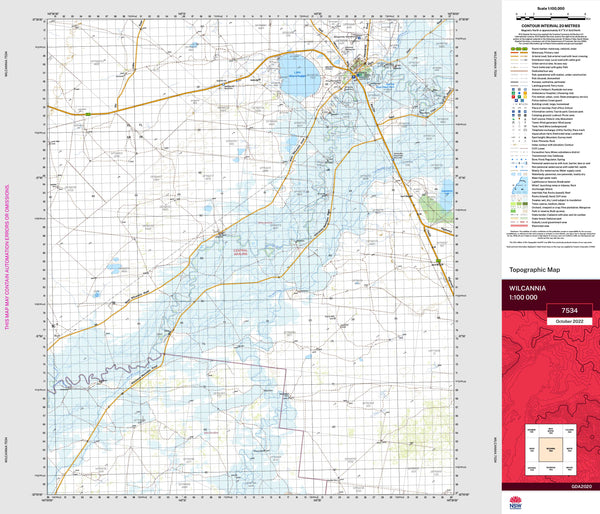 Wilcannia 7534 Topographic Map 1:100k