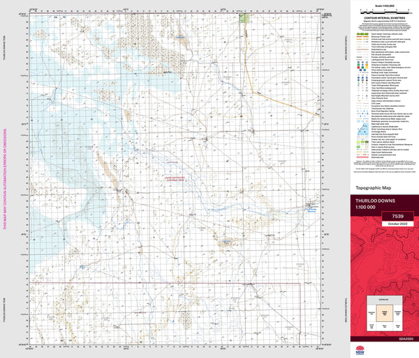 Thurloo Downs 7539 Topographic Map 1:100k